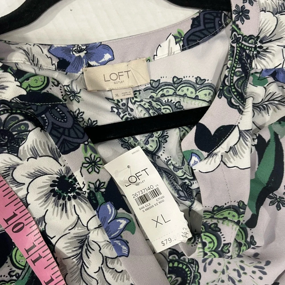 LOFT FLORAL PULLOVER DRESS NEW WITH TAG - Picture 6 of 15